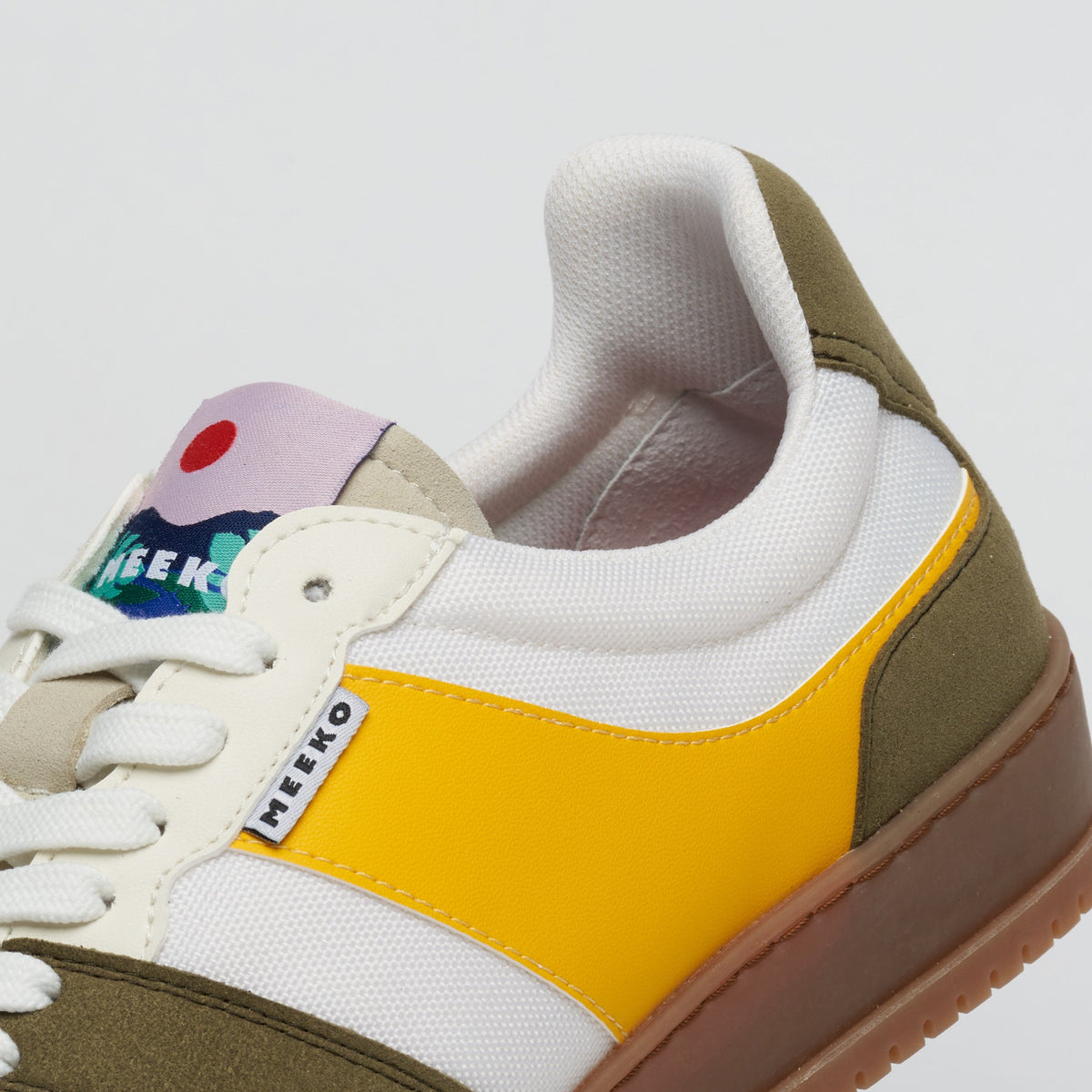 KIBOKO CORDURA®- JUNGLE - sustainable and responsible urban sneakers, khaki, yellow, beige and white laces brown sole