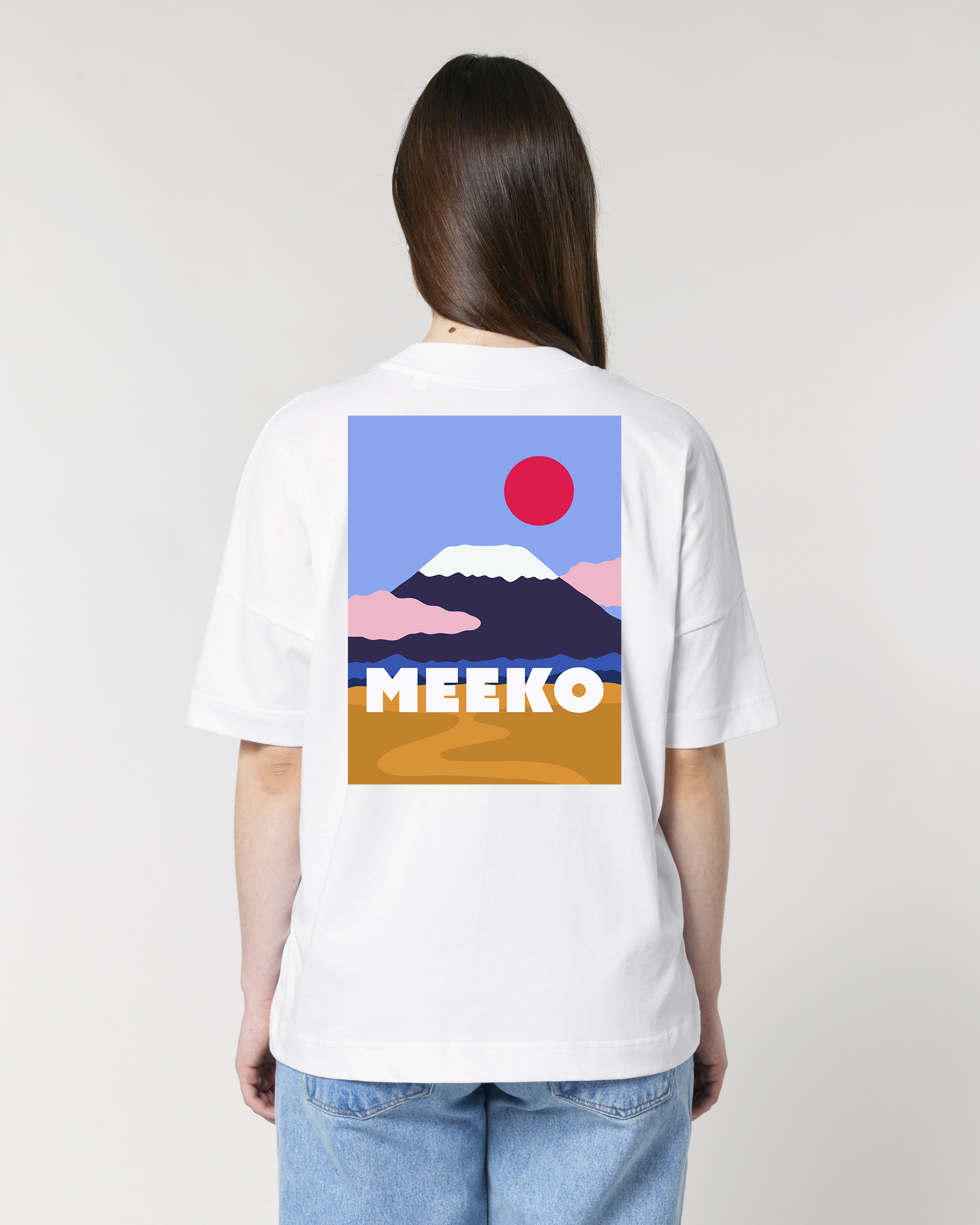 Thick oversized unisex t-shirt in organic cotton - Kilimanjaro